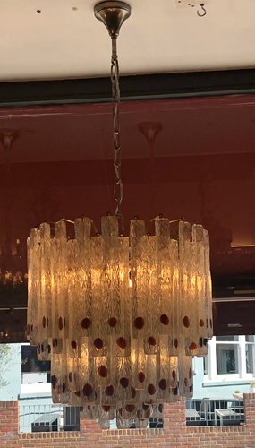 Italian Ceiling Lamps By Tony Zucherri For Venini 1960s Set Of 3