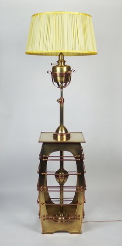 Antique Art Nouveau Brass And Copper Floor Lamp For Sale At Pamono