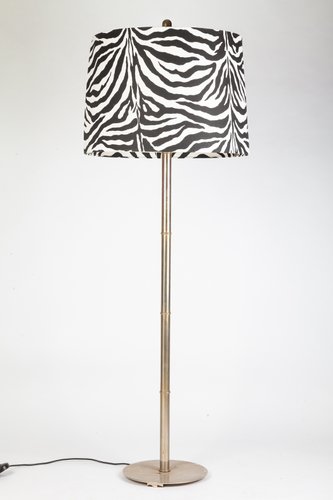 Galvanized Metal Floor Lamp, Zebra Print Floor Lamp