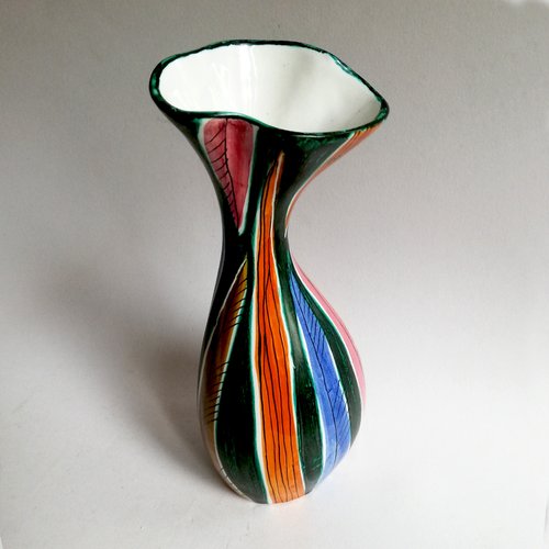 MidCentury Italian Ceramic Vase by Maioliche Deruta for sale at Pamono