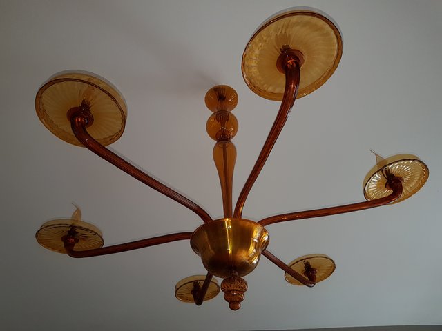 Italienischer Art Deco Kronleuchter Aus Muranoglas Von Venini 1930er