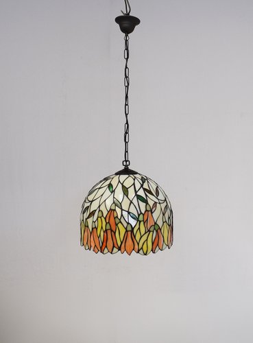Italian Colored Glass Ceiling Lamp 1980s