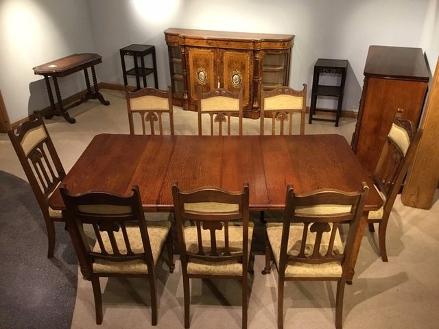 Art Nouveau Oak Dining Table Set 1900s - Art Nouveau Dining Room Chairs Art Nouveau Oak Dining Table Set 1900s - Art Nouveau Dining Room Chairs
