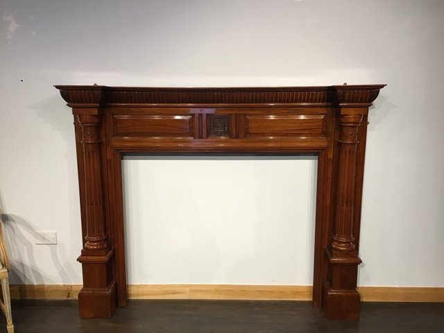 Antique Victorian Walnut Fire Surround For Sale At Pamono