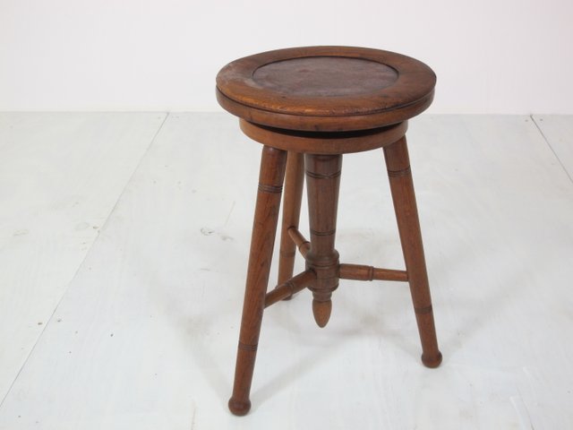 Vintage Adjustable Oak Piano Stool 1920s For Sale At Pamono