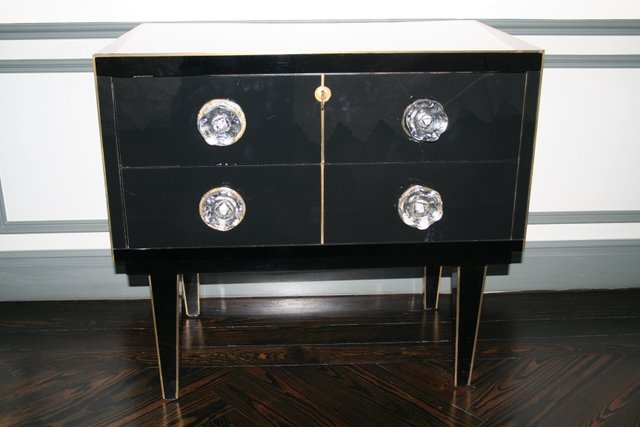 Italian Murano Glass Brass Dressers 1950s Set Of 2 For Sale At