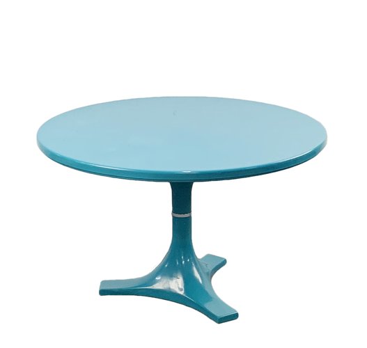 Round Turquoise Dining Table By Anna Castelli Ferrieri Igo Gardella For Kartell 1966 Round Turquoise Dining Table By Anna Castelli Ferrieri Igo Gardella For Kartell 1966
