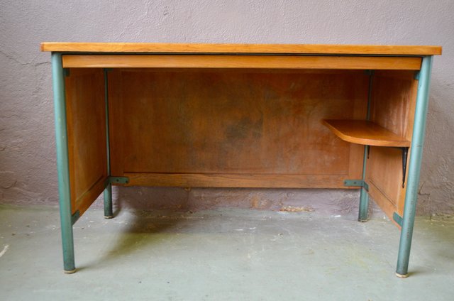Mid-Century Schreibtisch aus Metall & Stahl, 1950er bei Pamono kaufen