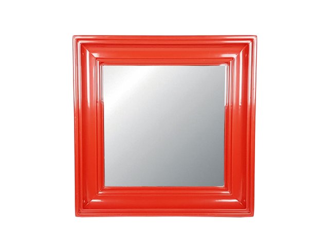 Red Plastic Wall Mirror 1970s