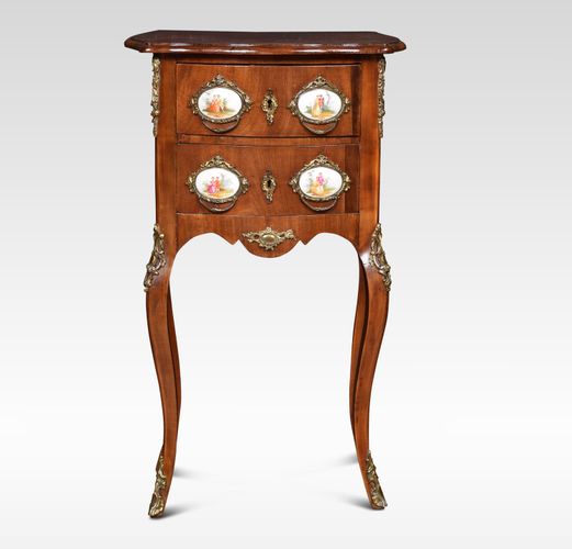 Antique Brass Metal And Walnut Nightstand 1910s For Sale At Pamono