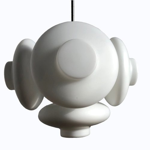 Mid Century Modern Milk Glass Chandelier From Napako 1960s For Sale At Pamono
