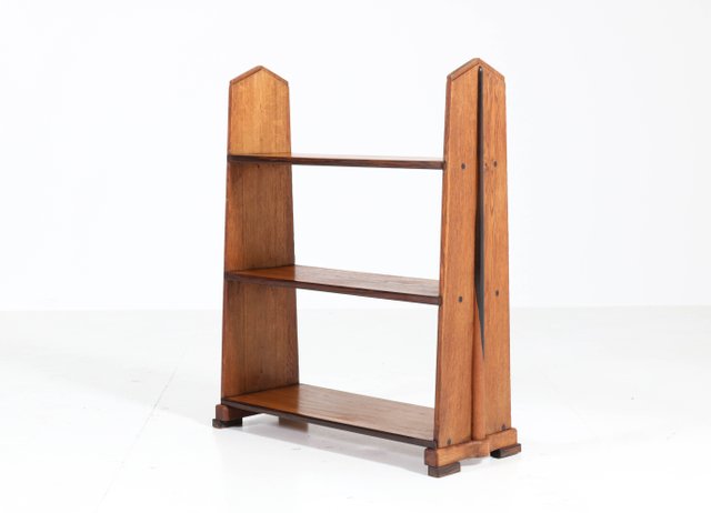 Art Deco Amsterdam School Oak Bookshelf By Piet Izeren For De