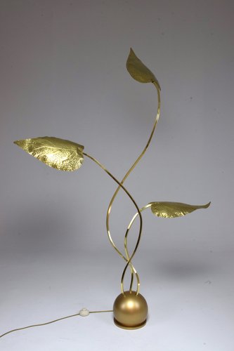 Vintage Italian Brass Floor Lamp by Tommaso Barbi, 1970s for sale at Pamono