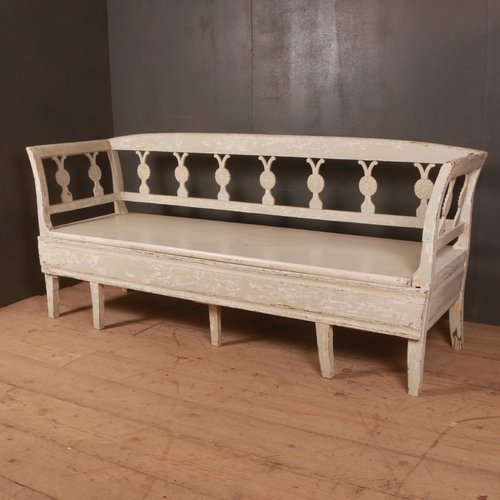 Antique Swedish Painted Wooden Bench For Sale At Pamono