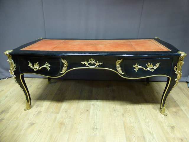 Large Vintage Louis Xv Style Wooden Desk