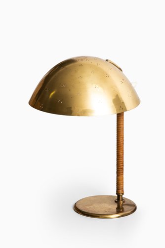 landdistrikterne Print Pligt Brass and Cane Table Lamp by Paavo Tynell for Taito Oy, 1940s for sale at  Pamono