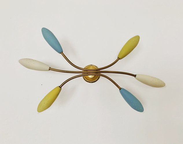 Mid Century Italian Sputnik Ceiling Lamp 1950s
