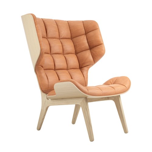 Cognac Leather Mammoth Chair by Rune Krojgaard & Knut Bendik