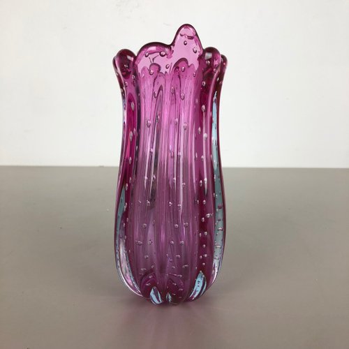 Italian Bullicante Murano Glass Vase by Archimede Seguso, 1970s Italian Bullicante Murano Glass Vase by Archimede Seguso, 1970s