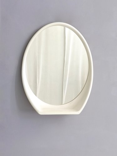 Vintage Italian White Lacquered Resin Wall Mirrors With Shelf Set Of 2 For Sale At Pamono