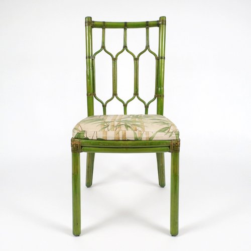 Esszimmerstühle aus Leder & Bambus im Bohemien-Stil ...