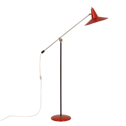 Red Floor Lamp By J J M Hoogervorst For Anvia 1960s For Sale