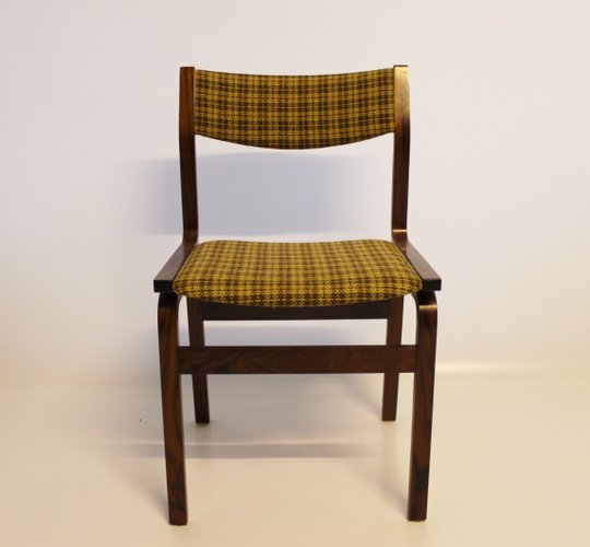 Sillas de comedor danesas escandinavas modernas de tela y palisandro