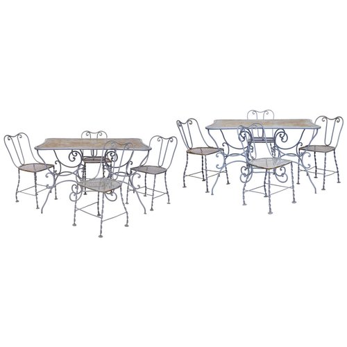 Tavoli Da Giardino E Sedie In Ferro Battuto Grigio Chiaro Xix Secolo