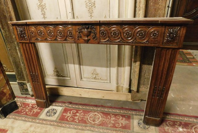 18th Century Carved Wood Fireplace Mantel 1780s For Sale At Pamono