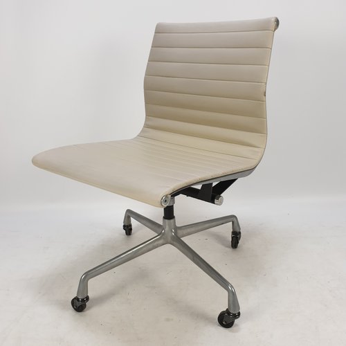 Vintage Aluminum Skai Swivel Desk Chair By Charles Ray Eames