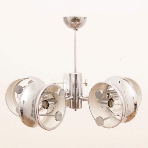 5 Armed Circular Chrome Ceiling Lamp 1960s For Sale At Pamono