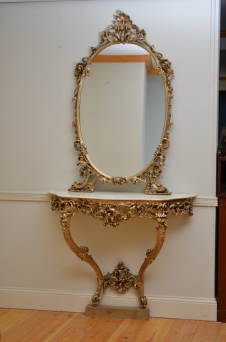 Antique Console Table Mirror For, Antique Entry Table With Mirror