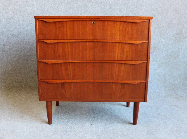 Mid Century Danish Teak And Wood Dresser 1960s For Sale At Pamono