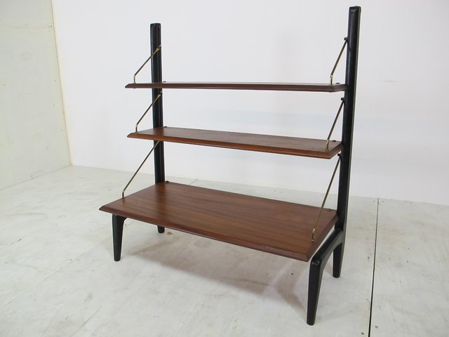 Vintage Wandregal aus Teak von Louis van Teeffelen für WéBé regal vintage 40cm breit
