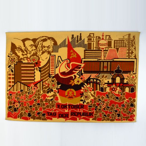 German Wool Tapestry From Veb Halbmond Teppiche 1970s For Sale At