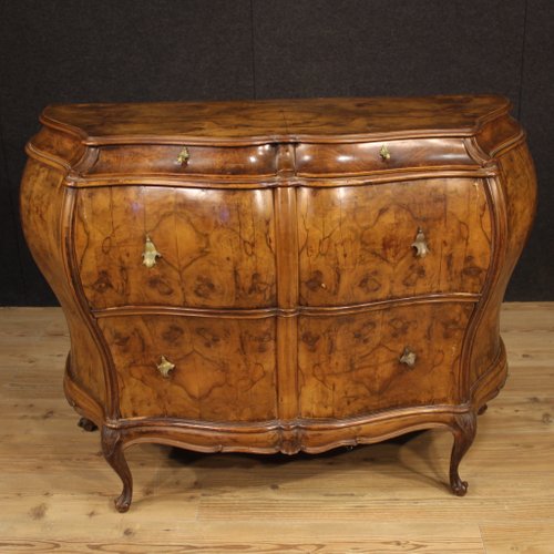 Italian Burl Walnut And Beech Chest Of Drawers 1950s For Sale At