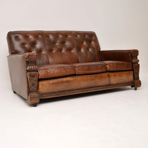 Antique Leather Sofa 1930s For At Pamono Antique Leather Sofa 1930s For At