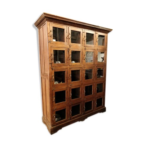 Wooden Cabinet With Glass Doors 1940s For Sale At Pamono
