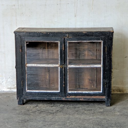 Vintage Indian Painted Wood Display Cabinet 1960s For Sale At Pamono