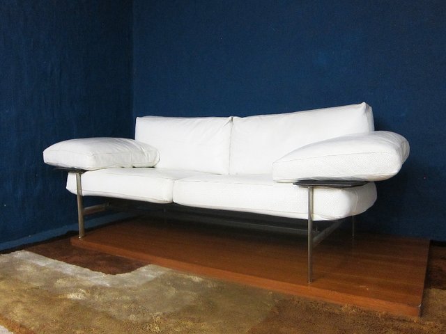 Vintage White Leather Sofa By Antonio Citterio Paolo Nava For B Italia