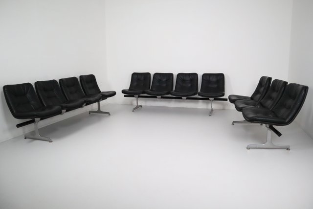 Set With 3 Waiting Room Benches By Geoffrey Harcourt For Artifort