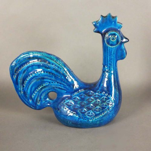 Ceramic Rooster Sculpture by Aldo Londi for Bitossi, 1950s for