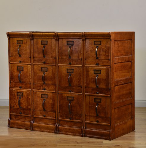 Antique Oak Filing Cabinets From Globe Wernicke Set Of 4 For Sale