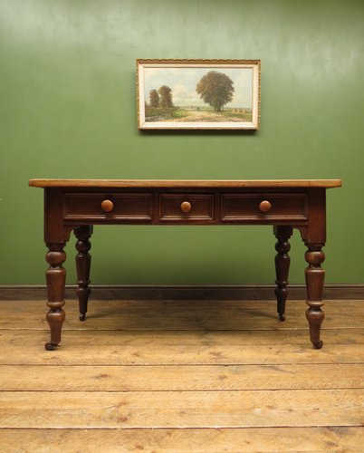 Antique Victorian Pine Harvest Table With Drawers For At Pamono Antique Victorian Pine Harvest Table