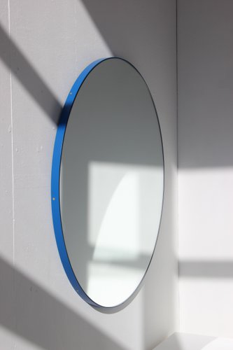 Extra Large Orbis Round Mirror With Blue Frame By Alguacil Perkoff For At Pamono Extra Large Orbis Round Mirror With, Extra Large Wall Mounted Swivel Mirror
