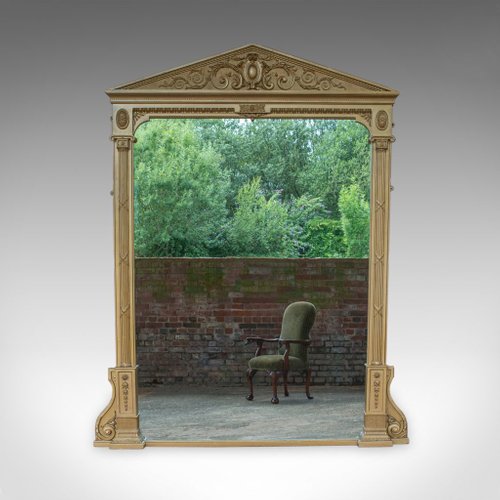 Large Antique Mantel Mirror For At, Antique Brass Mantel Mirror