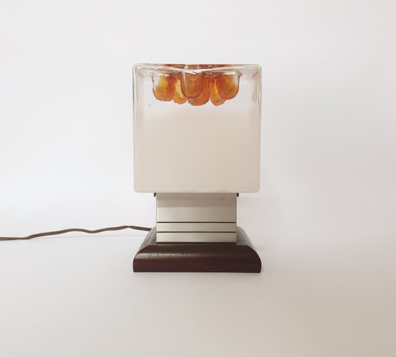 Vintage Murano Glass Table Lamp 70s Mazzega Toni Zuccheri