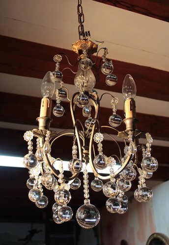 Antique Brass And Crystal Chandelier, Antique Brass And Crystal Chandeliers