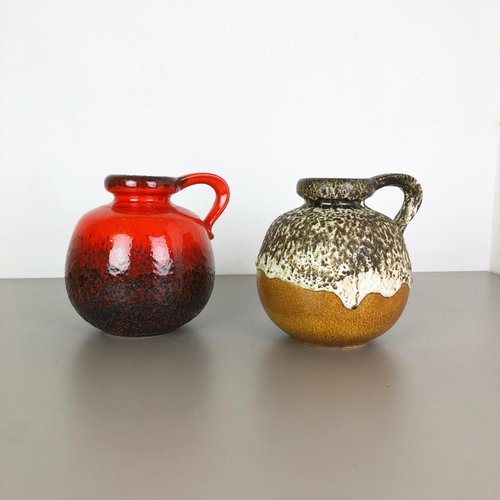 Vintage Fat Lava 484-21 Vases from Scheurich, 1970s, Set of Vintage Fat Lava 484-21 Vases from Scheurich, 1970s, Set of