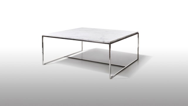 Viereckiger Couchtisch Mit Gestell Aus Edelstahl Weisser Marmorplatte Von Jacobo Ventura Bei Pamono Kaufen